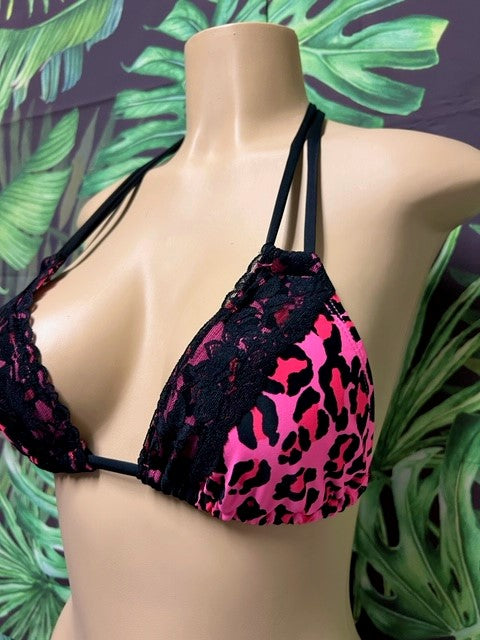 Layla Triangle Top Hot Pink Safari