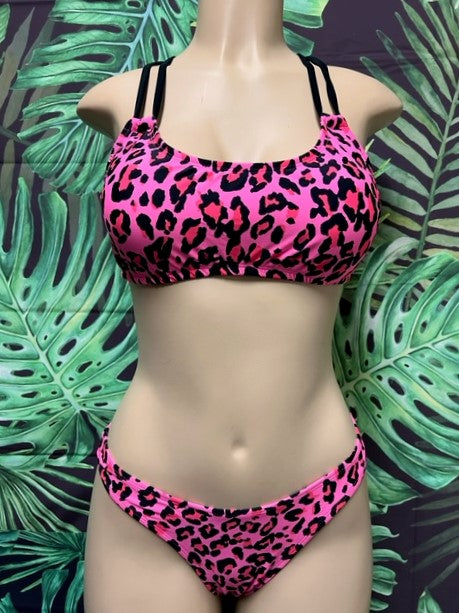 Maxi Halter Top Hot Pink Safari Leopard