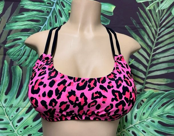 Maxi Halter Top Hot Pink Safari Leopard