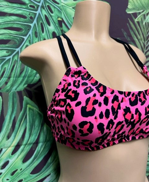 Maxi Halter Top Hot Pink Safari Leopard