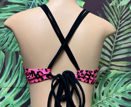 Maxi Halter Top Hot Pink Safari Leopard