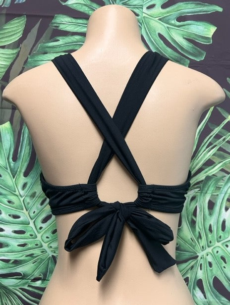 Lily Double String Top Solid Black