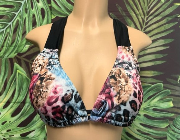 Lily Double String Top Floral Leopard