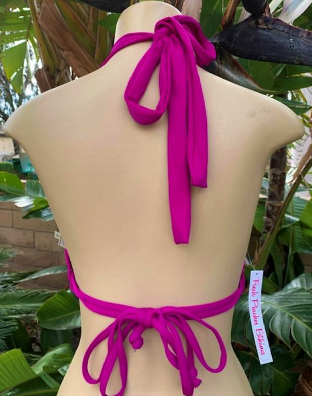 Lola Double String Bikini Top Magenta