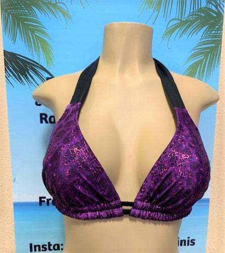 SALE Lola Double String Bikini Top Purple Animal