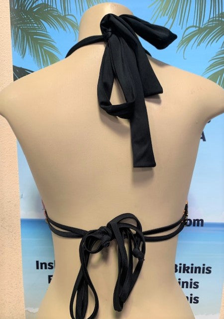 SALE Lola Double String Bikini Top Golden Leopard