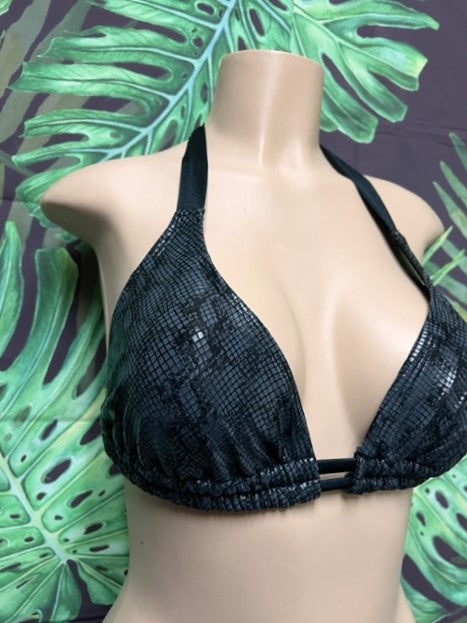 Lola Double String Top Black Grey Anaconda