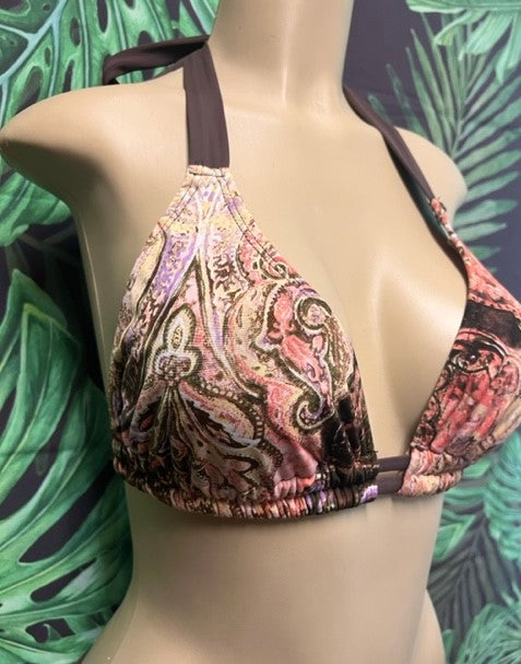 Lola Double String Bikini Top Brown Mandala