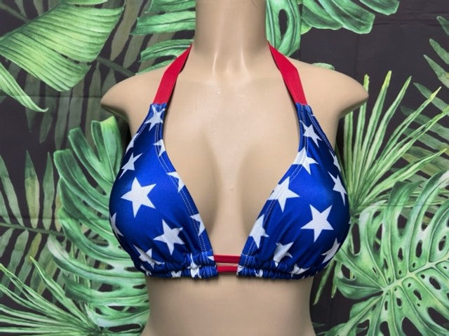 Lola Double String Bikini Top Patriotic Stars