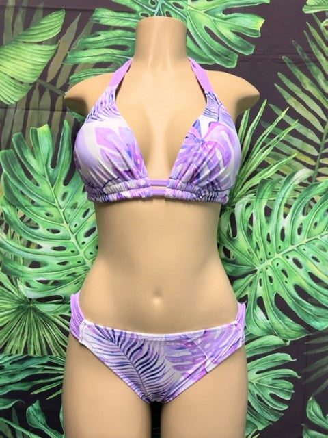 Lola Double String Bikini Top Leafy Lavender