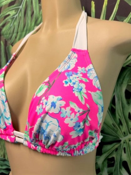 Lola Double String Bikini Top Pink Blossom