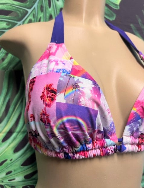 Lola Double String Bikini Top Purple Hawaii