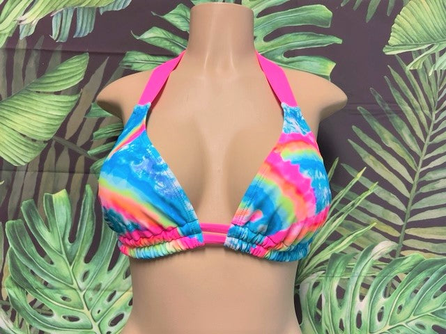 Lola Double String Bikini Top Rainbow Skies