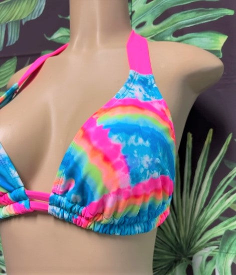 SALE Lola Double String Bikini Top Rainbow Skies