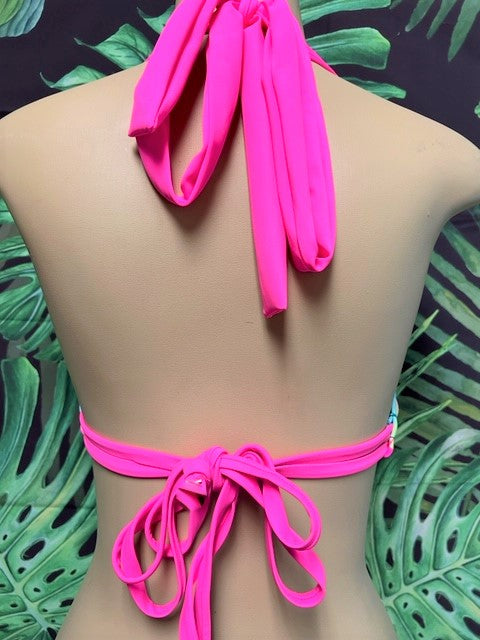 Lola Double String Bikini Top Rainbow Skies