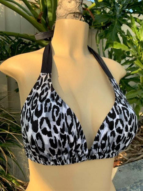 Lola Double String Bikini Top Snow Leopard