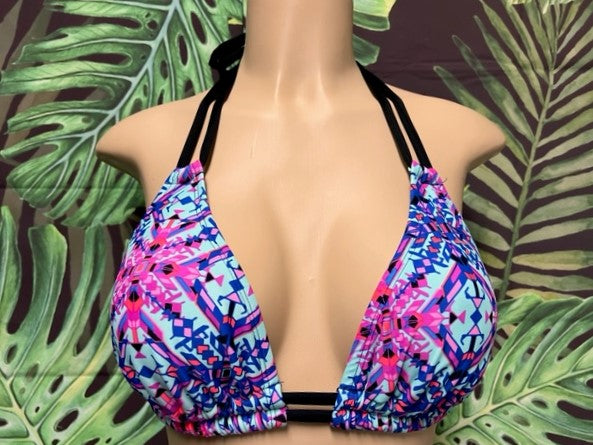 Lolita Double String Top Blue Aztec