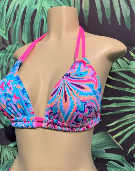 SALE Lolita Double String Top Pink Blue Paisley