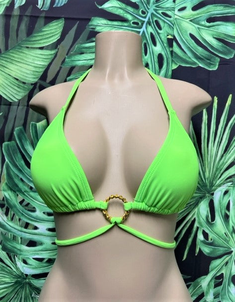 Lux Lyla Triangle Top Neon Green