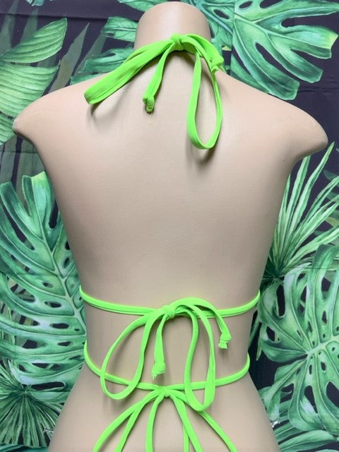 Lux Lyla Triangle Top Neon Green