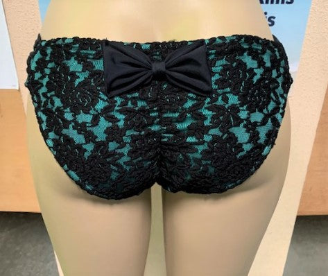 SALE Paradise Bikini Bottoms Mint Black Lace