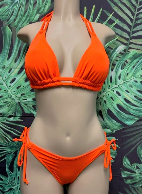 Cabo Tie Side Bottoms Brightest Orange