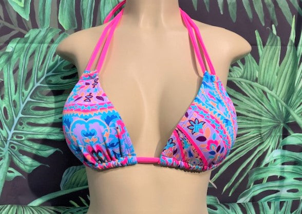 Layla Triangle Top Blue Pink Paisley
