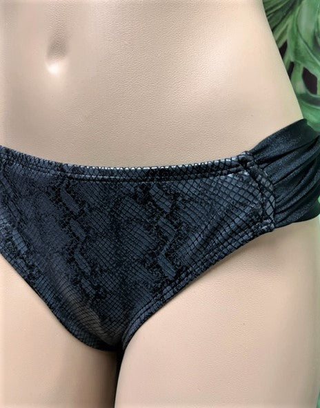 Paradise Bikini Bottoms Black Grey Anaconda