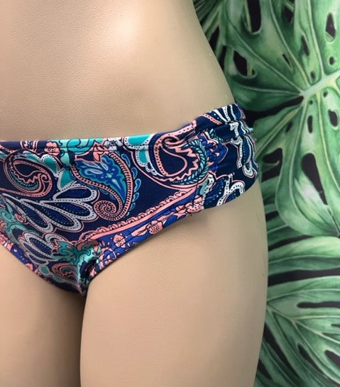 Paradise Bikini Bottoms Blue Paisley