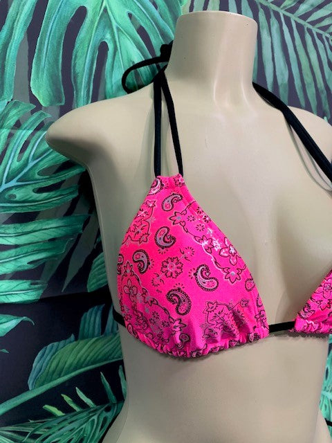 Layla Triangle Top Neon Pink Bandana