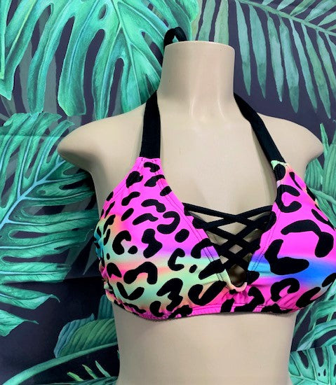 Britney Halter Top Rainbow Leopard