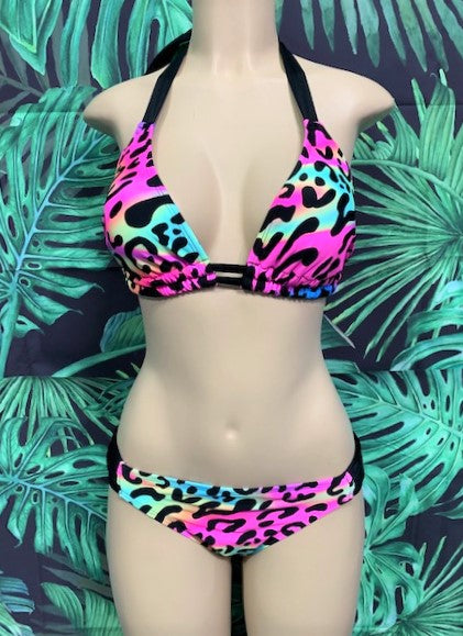 Paradise Bikini Bottoms Rainbow Leopard