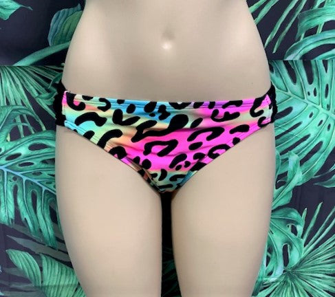 Paradise Bikini Bottoms Rainbow Leopard