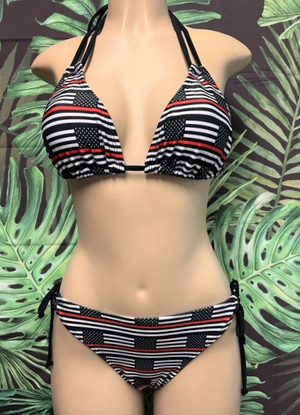 Layla Triangle Top Red Line