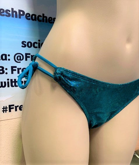 Cabo Tie Side Bottoms Teal Hologram