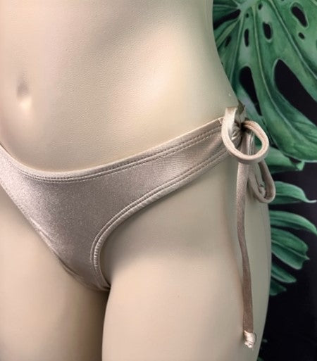 Thong Bottoms with Tie Sides Champagne