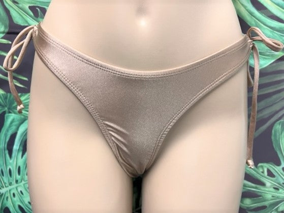 Thong Bottoms with Tie Sides Champagne