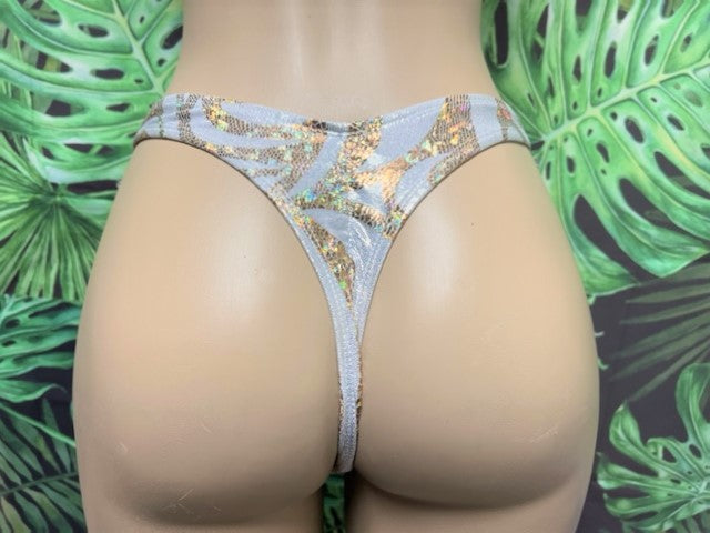 Thong Bottoms White Gold Swirl