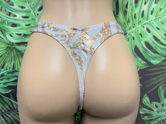 Thong Bottoms White Gold Swirl