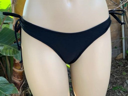 Thong Bottoms with Tie Sides Black