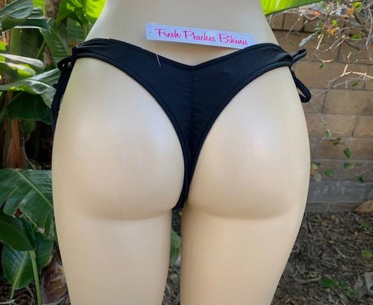 Thong Bottoms with Tie Sides Black