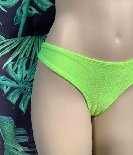 Tonga Bikini Bottoms Neon Yellow Cobra