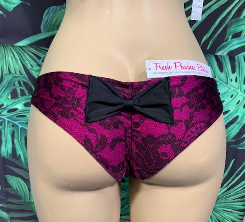 Tonga Bikini Bottoms Vintage Magenta with Bow
