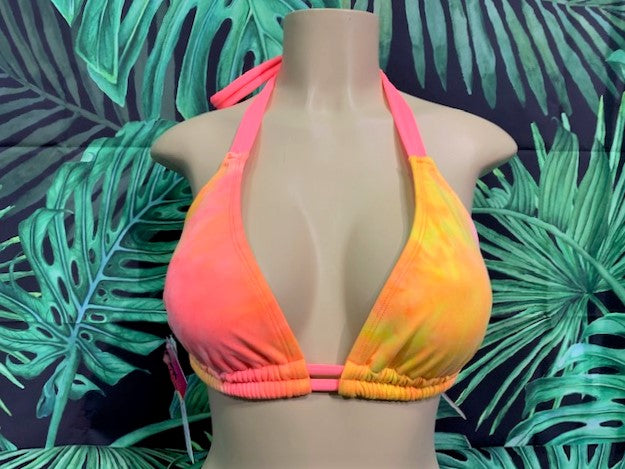 Lola Double String Bikini Top Tequila Sunrise Tie Dye