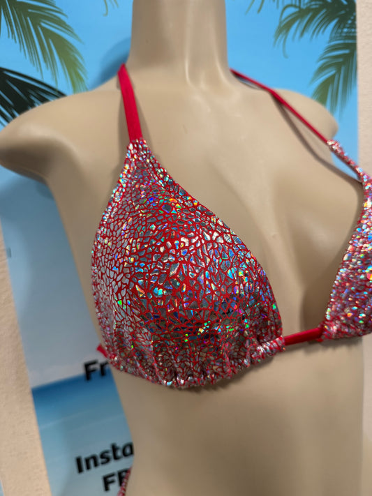 Lyla Triangle Top Red Silver Stained Glass