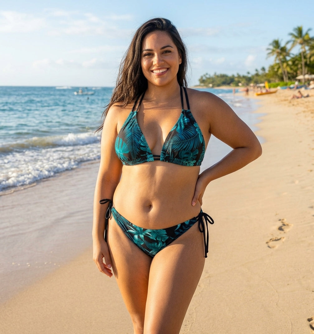 Cabo Tie Side Bottoms Green Jungle