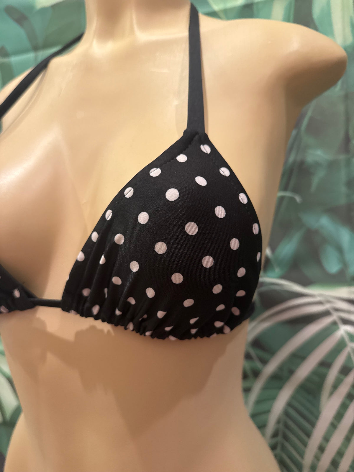 SALE Lyla Triangle Top Black White Polka Dots