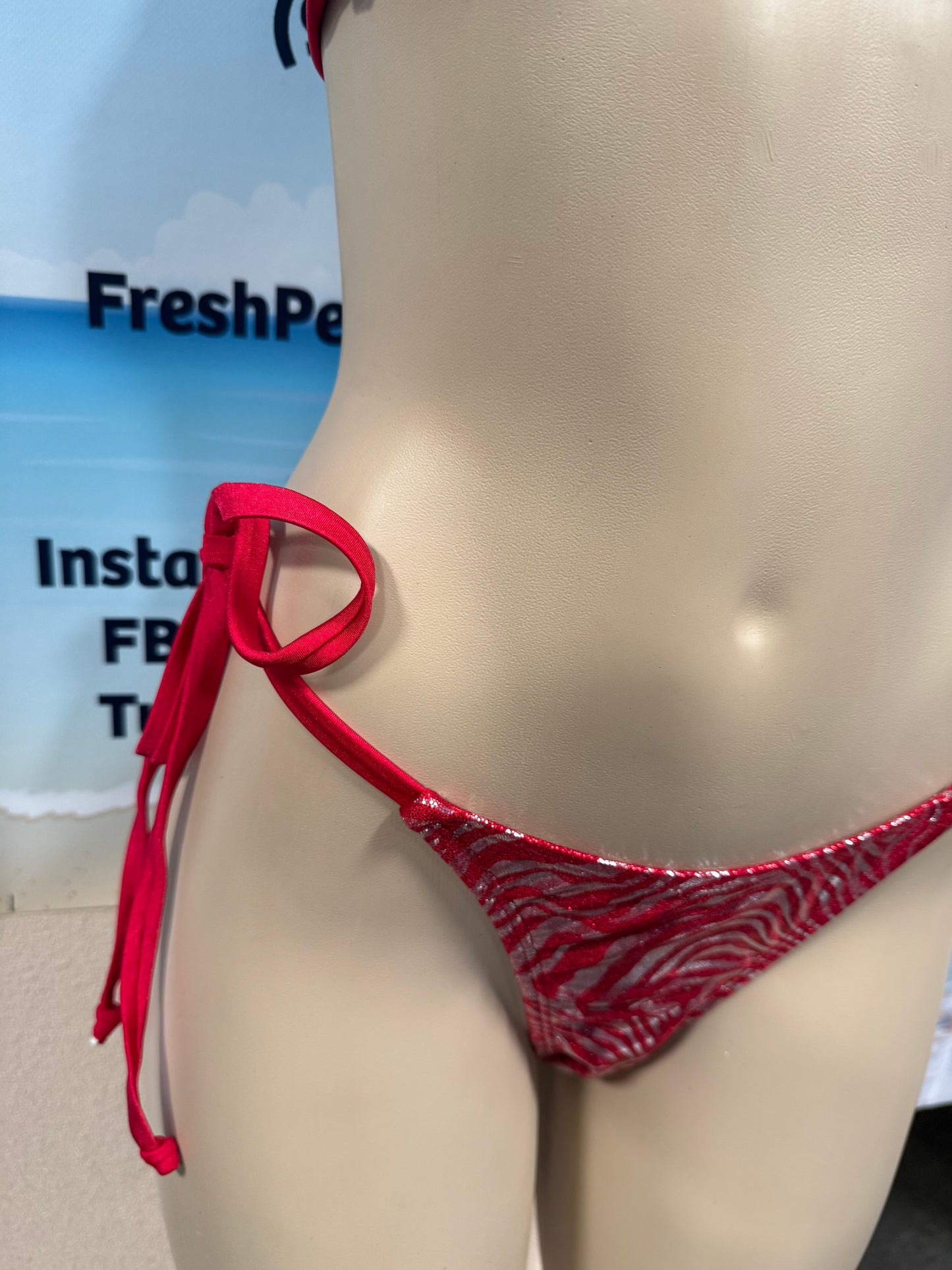 Islander Rio Tie Side Bottoms in Red Zebra