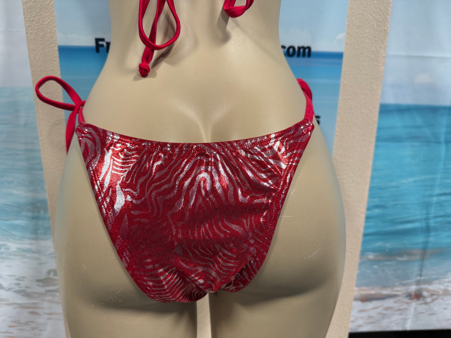 Islander Rio Tie Side Bottoms in Red Zebra