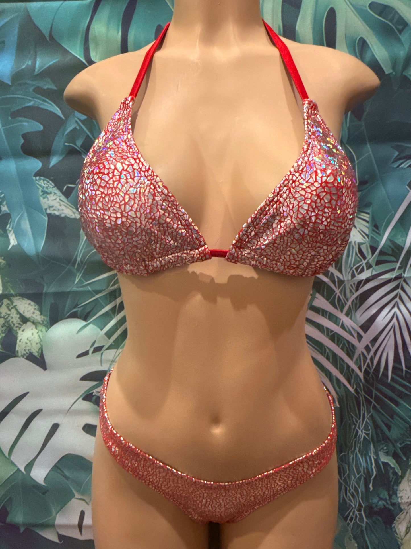 Lyla Triangle Top Red Silver Stained Glass